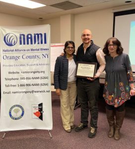 NAMI Orange NY presented Appreciation Award to Green Team Realty for raising awareness and funds