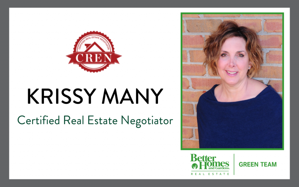 Kristine “Krissy” Many is now a Certified Real Estate Negotiator